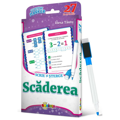 27 de cartonase. Scrie si sterge. Scaderea