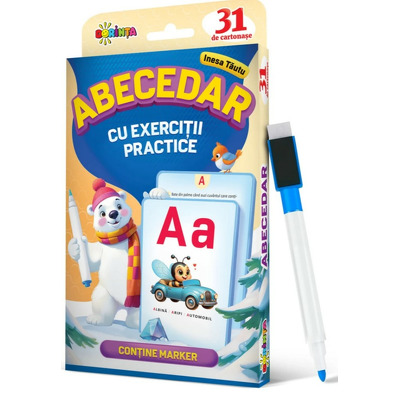 31 cartonase. Scrie si sterge. Abecedar cu exercitii practice