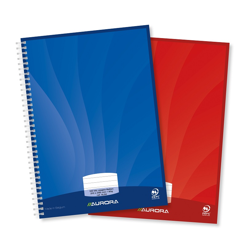 Caiet cu spirala dictando, A4, 50 file - 90g/mp, coperti carton lucios, Aurora Mano