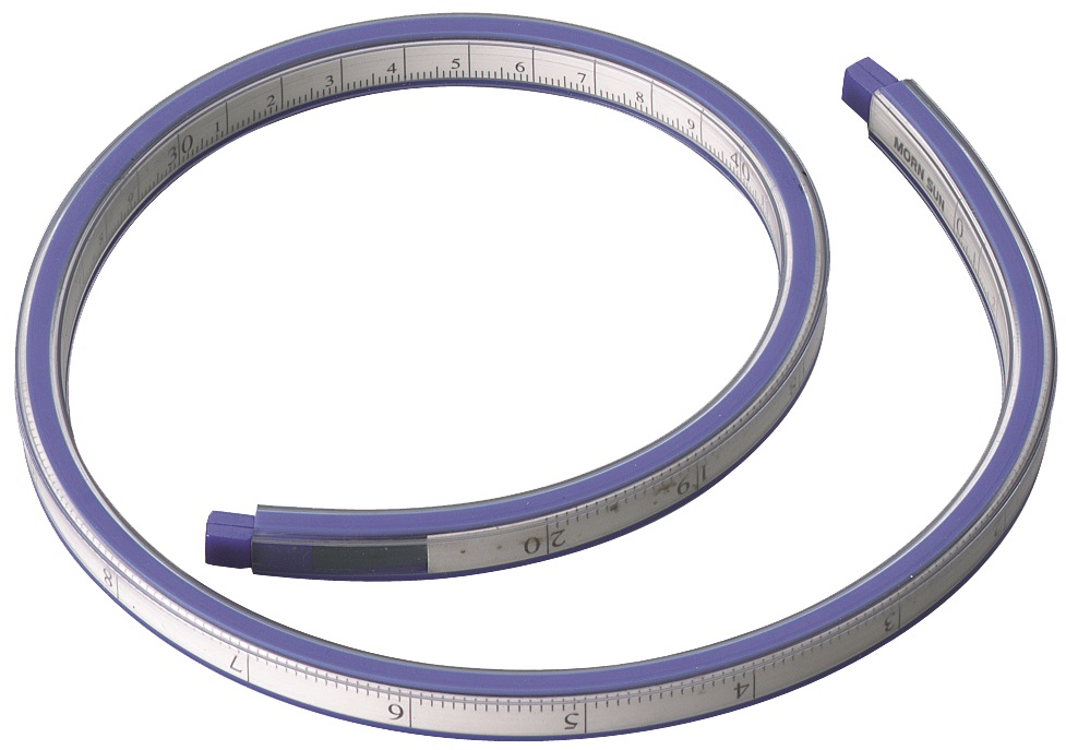 Rigla flexibila din plastic, 60cm, pentru desenat suprafete curbe, ALCO - alb/albastru