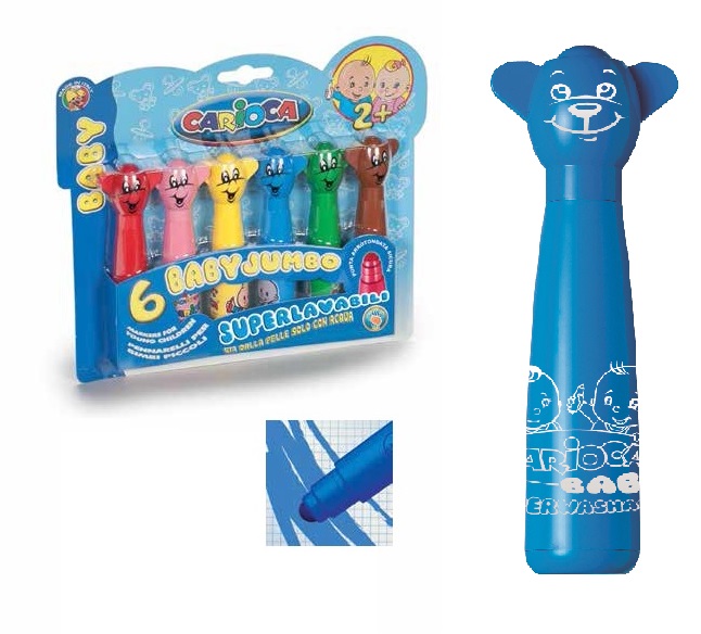 Carioca super lavabila,  6 culori/cutie, CARIOCA Baby Jumbo