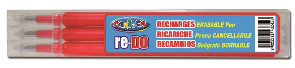 Rezerve pix, 3 buc/set, CARIOCA Re-Do - rosu