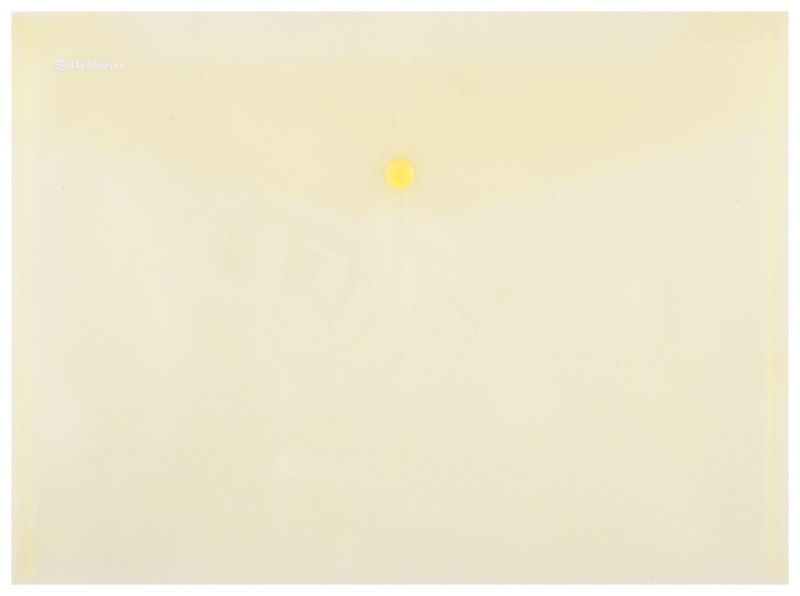 Mapa PP protectie documente A4 landscape, inchidere cu capsa, 12/set, Donau - galben transparent