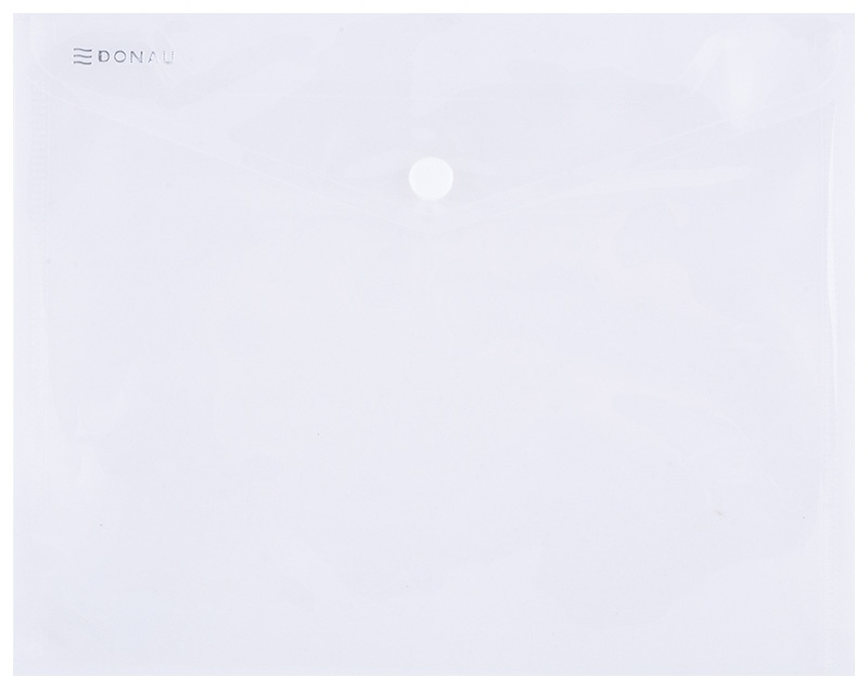 Mapa PP protectie documente A5 landscape, inchidere cu capsa, 10/set, Donau - transparent