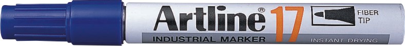 Industrial marker ARTLINE 17, rezistent la apa si lumina, corp metalic, varf rotund 1.5mm - albastru