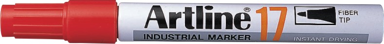 Industrial marker ARTLINE 17, rezistent la apa si lumina, corp metalic, varf rotund 1.5mm - rosu