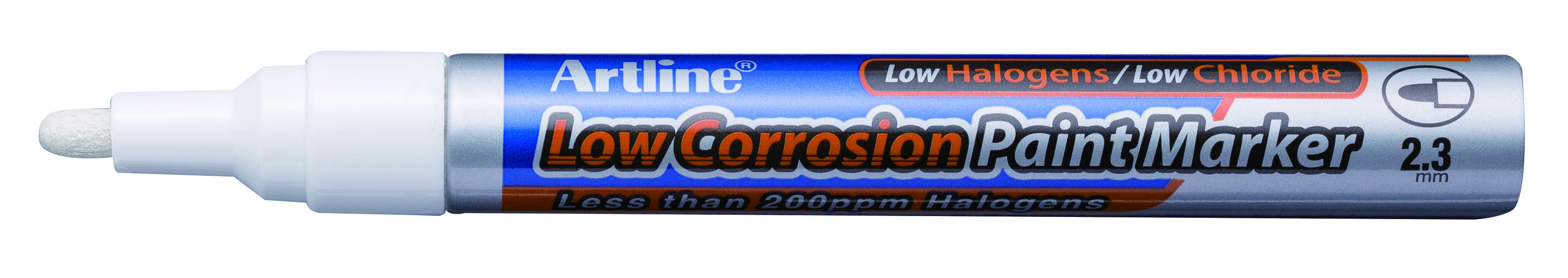 Marker cu vopsea ARTLINE 420, coroziune scazuta, corp metalic, varf rotund 2.3mm - alb