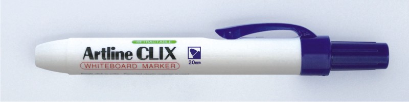 Marker pentru tabla de scris ARTLINE Clix 573, mecanism retractabil, varf rotund 2.0mm - albastru