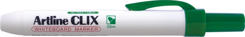 Marker pentru tabla de scris ARTLINE Clix 573, mecanism retractabil, varf rotund 2.0mm - verde