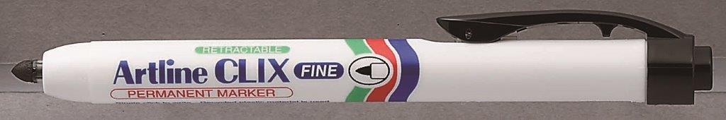 Marker permanent negru, corp plastic, mecanism retractabil, varf rotund - Artline