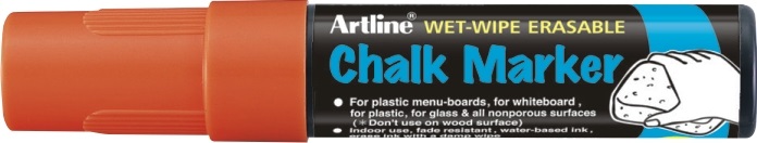 Marker cu creta ARTLINE, pentru table de scris, varf 12.0mm - portocaliu