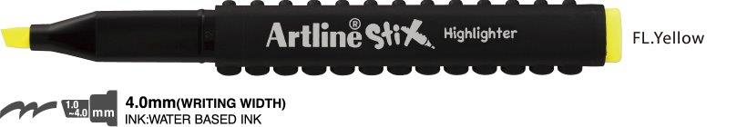 Textmarker ARTLINE Stix, varf tesit 1.0-4.0mm - galben fluorescent