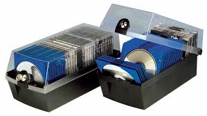 Cutie plastic pentru 60 CD/DVD, cu cheita, HAN Max 60 - negru