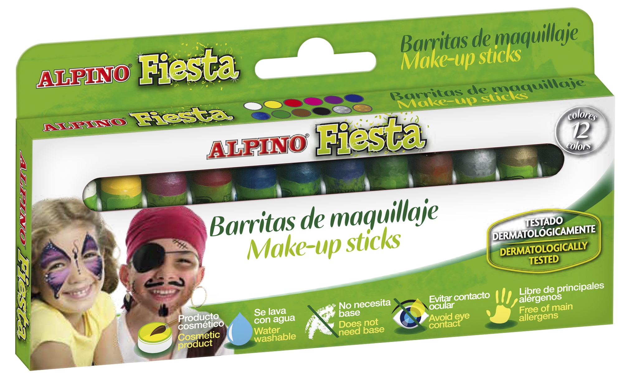 Creioane machiaj  5gr., 12 culori/cutie, Alpino Mega Fiesta