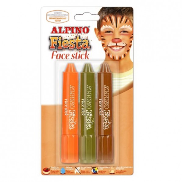 Creion pentru machiaj, 3 cul/blister, Alpino Fiesta - Boys