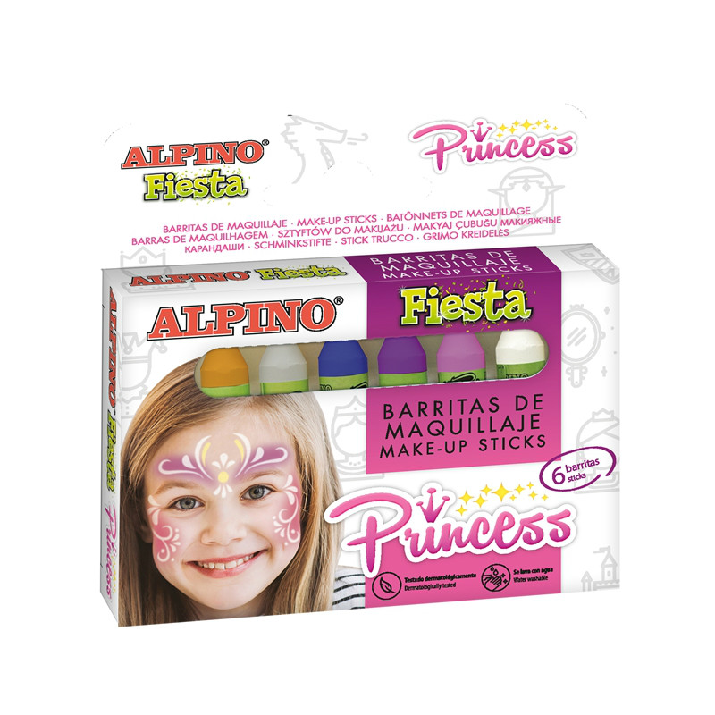 Creioane machiaj, 6 culori/cutie, Alpino Princess