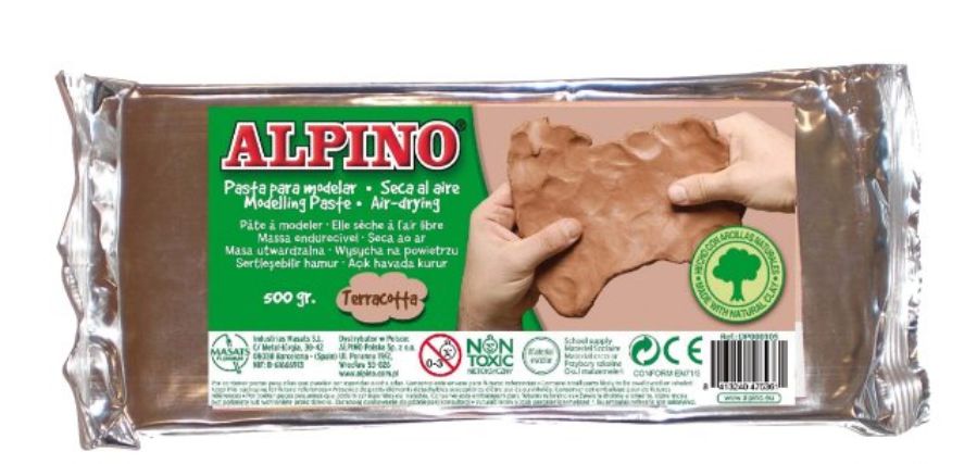 Pasta de modelat, 500 grame, Alpino - terracota