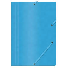 Mapa din carton presat cretat, cu elastic, 390gsm, Office Products - albastru