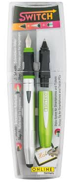 Set 2in1 (stilou+ rezerva cap roller ball) ONLINE Switch - Verde