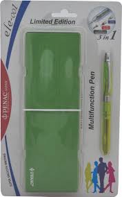 Pix multifunctional cu doua culori / creion mecanic 0.5mm, PENAC ELE 001 + penar cadou, verde