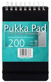 Blocnotes cu spirala 140 x 205mm, 100 file 120g/mp, coperti soft, PUKKA Reporter - dictando - hartie