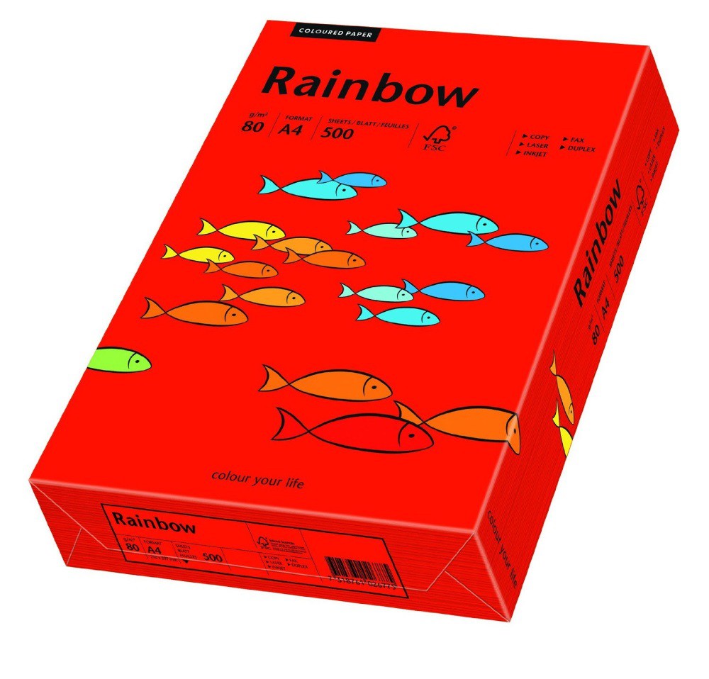 Hartie color,A4,80g/mp 500coli/top , RAINBOW - DARK RED