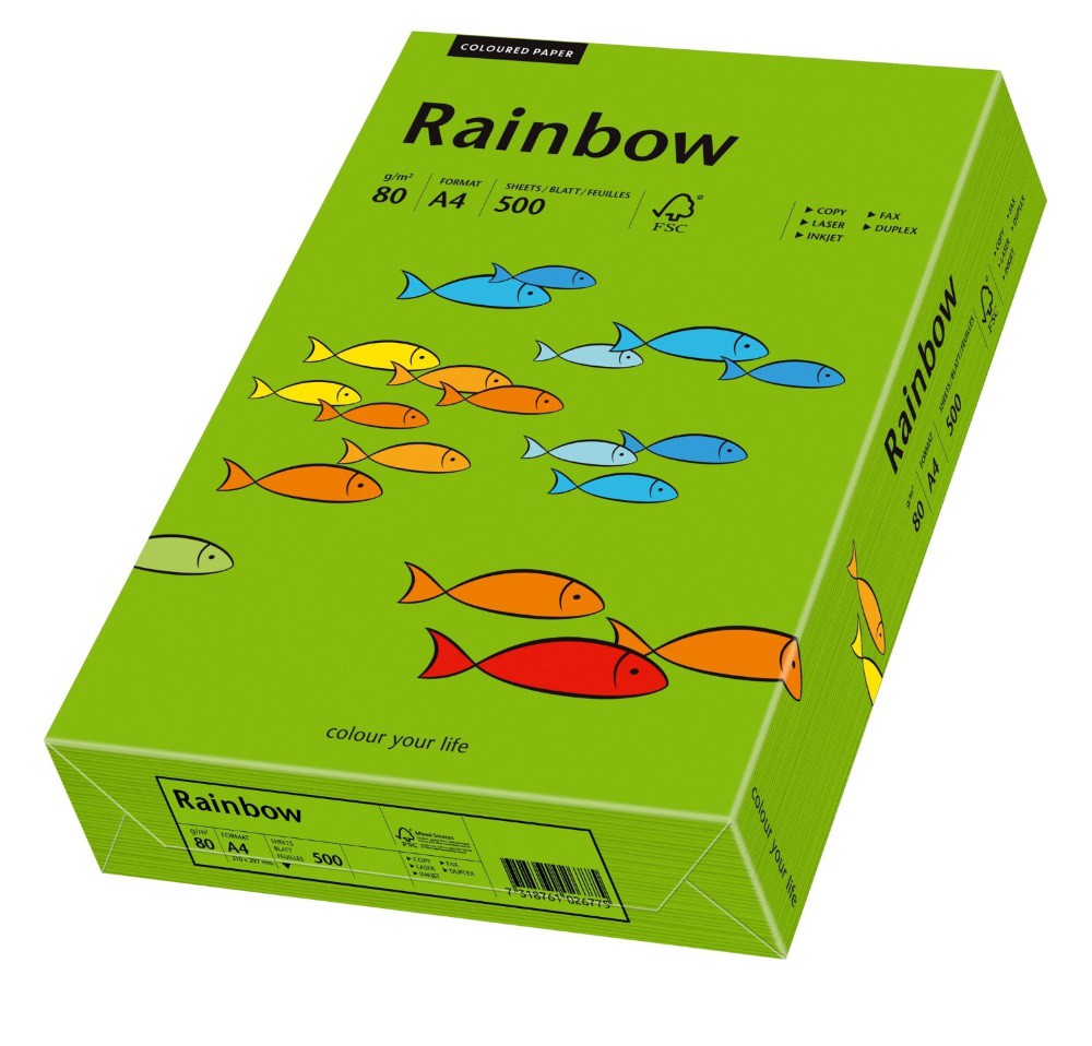 Hartie color,A4,80g/mp 500coli/top , RAINBOW - verde