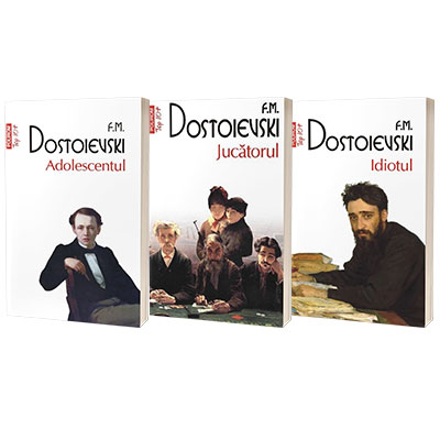 Serie de autor Feodor Dostoievski. Adolescentul, Jucatorul si Idiotul (set de 3 carti)