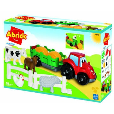 Abrick tractor cu remorca cu 8 animalute