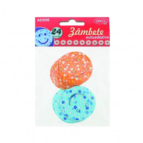 Accesorii craft - zambete autoadeziv textil Daco, AD056