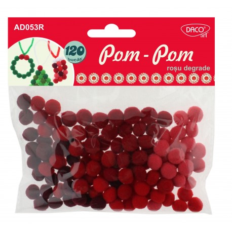 Accesorii craft - rosu Pom Pom degrade Daco, AD053