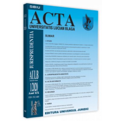 Acta Universitatis Lucian Blaga nr. 1/2020