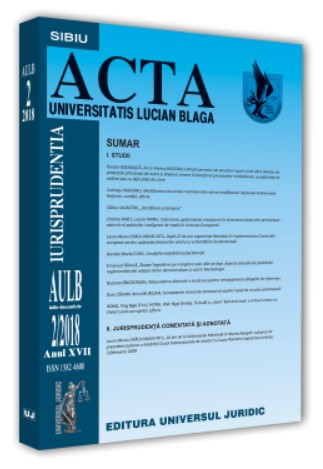 Acta Universitatis Lucian Blaga nr. 2/2018