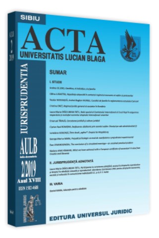 Acta Universitatis Lucian Blaga nr. 2/2019