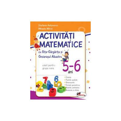Activitati matematice cu Rita Gargarita si Greierasul Albastru. Caiet pentru grupa mare 5-6 ani