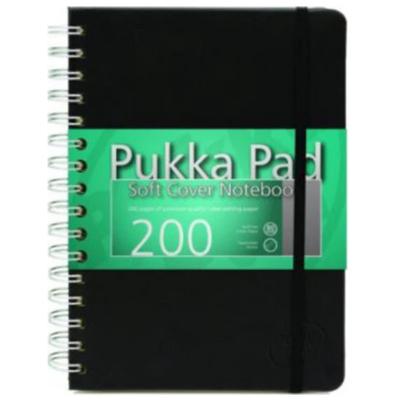Agenda cu spirala Pukka Pads Soft Cover A5 200 pagini matematica, negru
