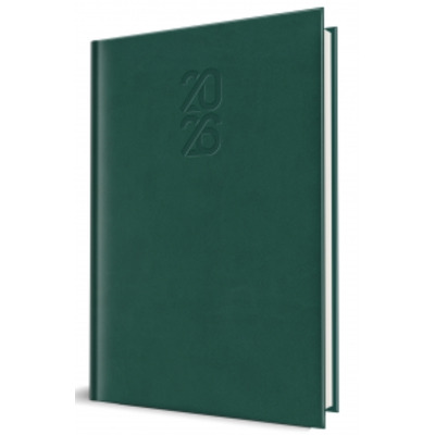 Agenda datata Tucson 2026, format A5, 352 pagini, culoare verde