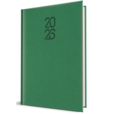 Agenda datata Tucson 2026, format A5, 352 pagini, culoare verde smarald