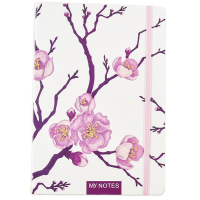 Agenda tip notes cartonat A5 FLORAL, Alb Magnolie