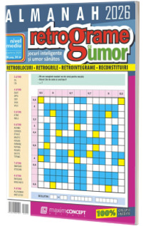 Almanah Retrograme cu umor 2026. Nivel mediu, jocuri inteligente si umor sanatos