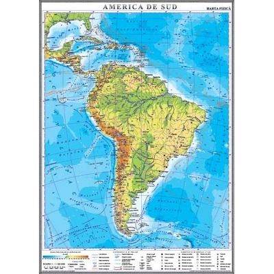 America de Sud. Harta fizica 1000x1400 mm