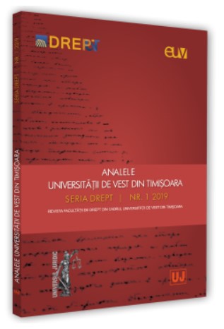 Analele Universitatii de Vest din Timisoara - Seria Drept Nr. 1/2019