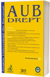 Analele Universitatii din Bucuresti. Seria Drept - 2015