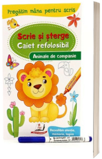 Animale de companie. Caiet refolosibil cu whiteboard marker - scrie si sterge