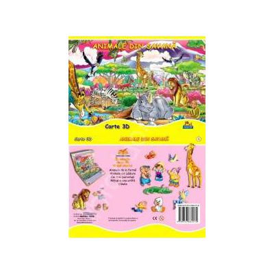 Animale din savana - carte 3D