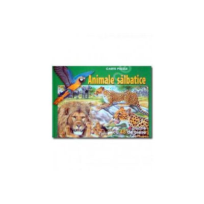 Animale salbatice - Cartea Puzzle (Contine 4 puzzle cu 48 de piese)