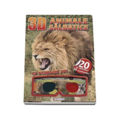 Animale salbatice - Cu ochelari 3D! (Contine 20 de abtibilduri 3D reutilizabile)
