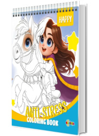 Anti-stress. Coloring book. Happy