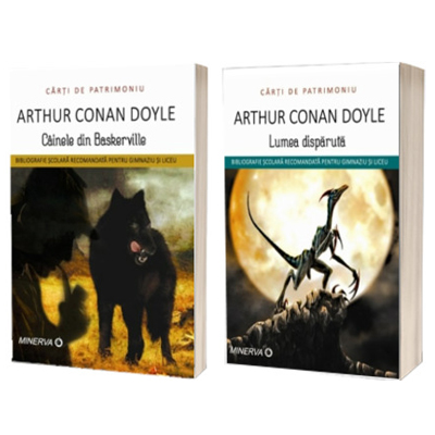 Arthur Conan Doyle, set de 2 carti - Cainele din Baskerville si Lumea disparuta