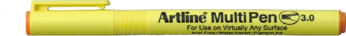 Marker universal ARTLINE Multi Pen, varf tesit 3.0mm - portocaliu pastel